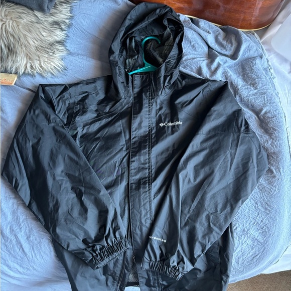 Black Columbia Windbreaker Jacket Omni-shield Size 14/16 Zip Up XL - Picture 5 of 16